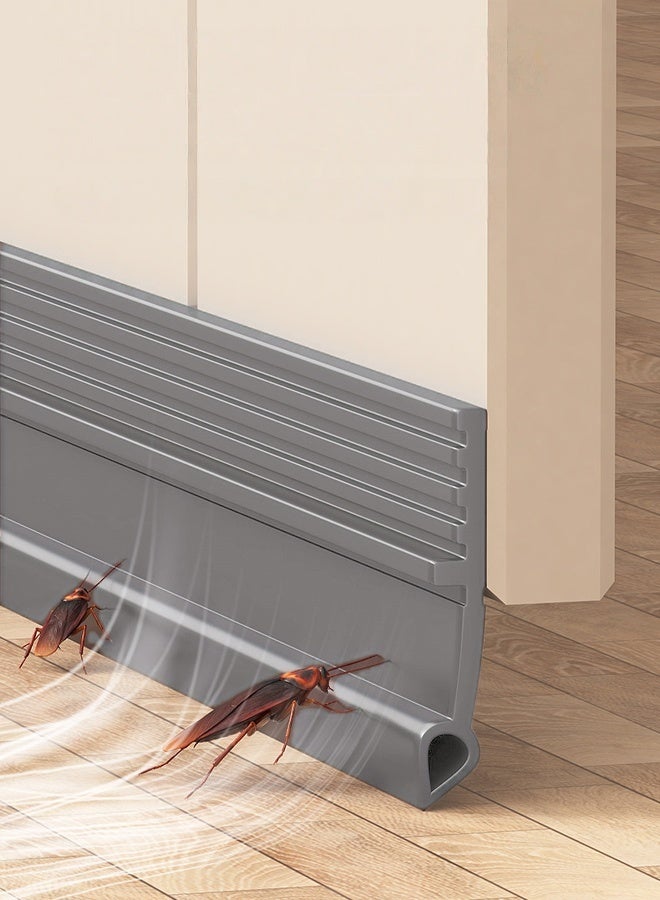 Door Draft Stopper Door Bottom Seal Strip 100cm Door Bottom Sealing Strip Windproof and Dustproof Door Gap Seal Sound Insulation Sticker Door Sweep for Exterior & Interior Doors (Grey) - Image 1